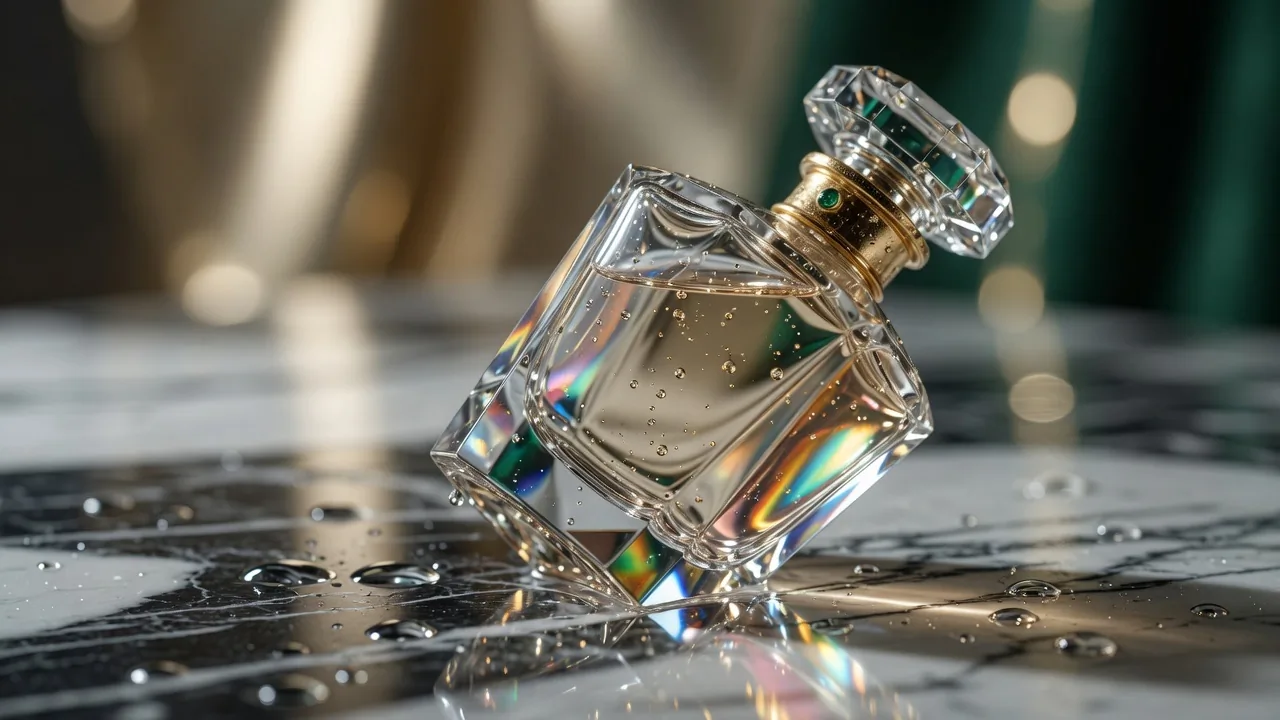 Sceneivo AI product video hero featuring a luxury perfume bottle